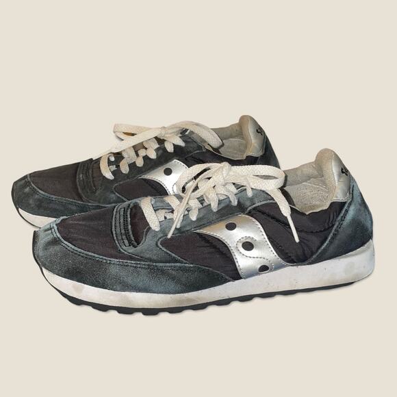 Saucony Shoes - Saucony Jazz Vintage Black Suede  Shoes Womens Size 10